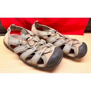 Men's Size 12 Med Sandals Shoes Tan Beige Fabric Manmade by Croft & Barrow